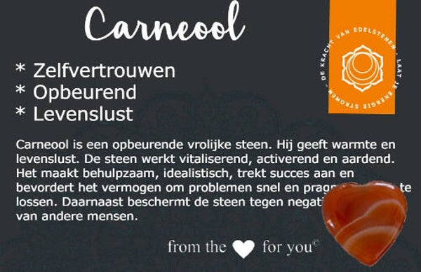 Carneool - edelsteen met betekeniskaartje