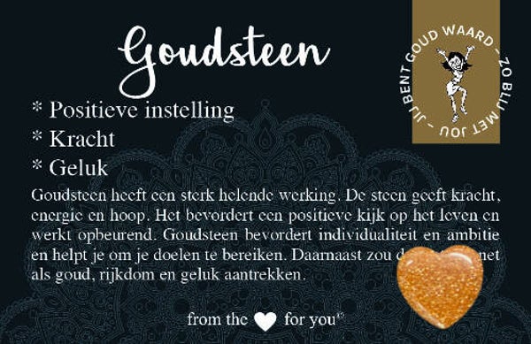 Goudsteen - edelsteen met betekeniskaartje