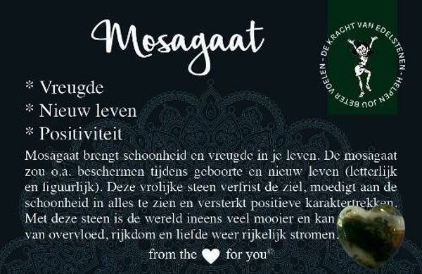 Mosagaat - edelsteen met betekeniskaartje