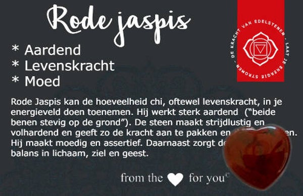 Rode Jaspis - edelsteen met betekeniskaartje