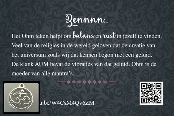 Ohm - cadeau kaartje met bedeltje