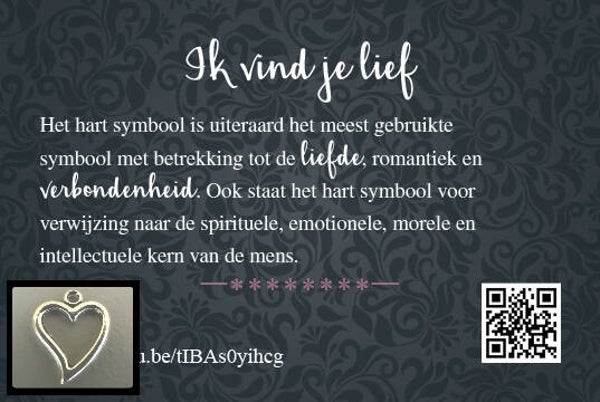 Hartje - cadeau kaartje met bedeltje