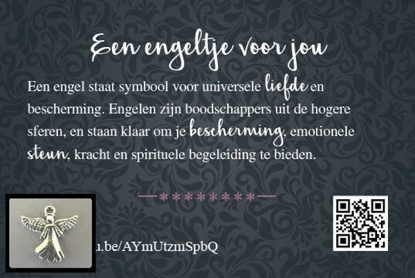 Engeltje - cadeau kaartje met bedeltje