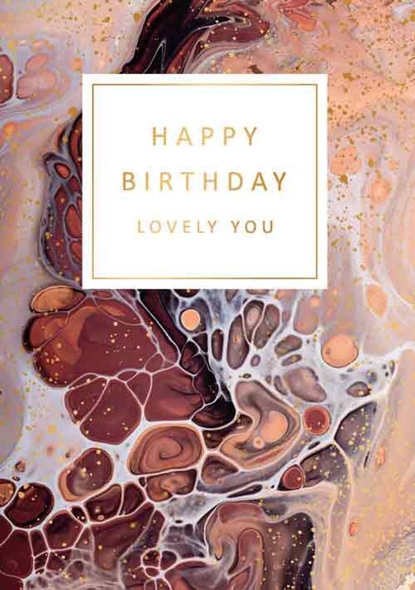 Happy birthday lovely you - wenskaart gold rush