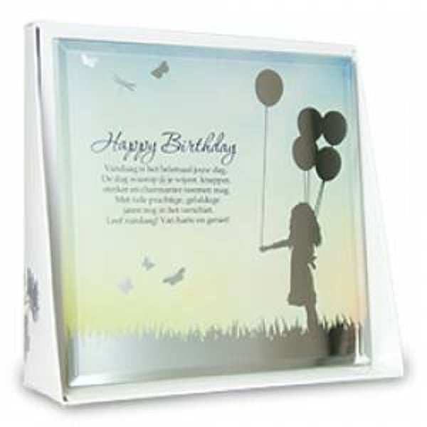 Happy birthday - silver silhouette