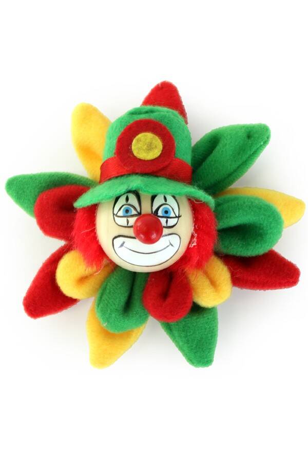 Broche carnaval - clown op bloem