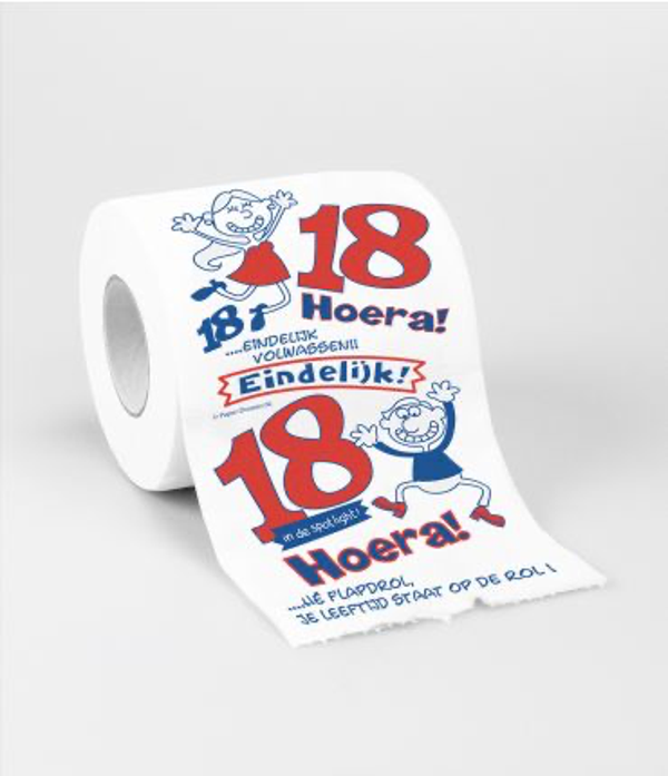 18 Jaar -  toiletrol humoristisch