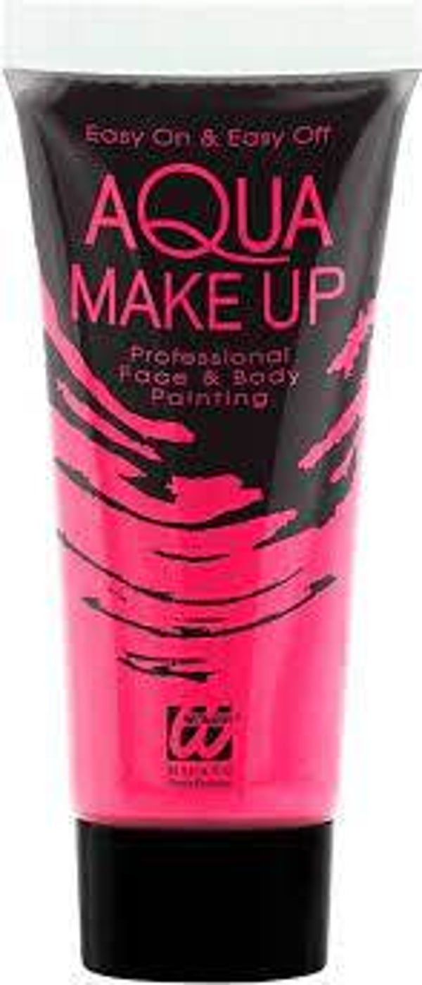 Aqua make-up neon roze glow in the dark -  tube schmink op waterbasis