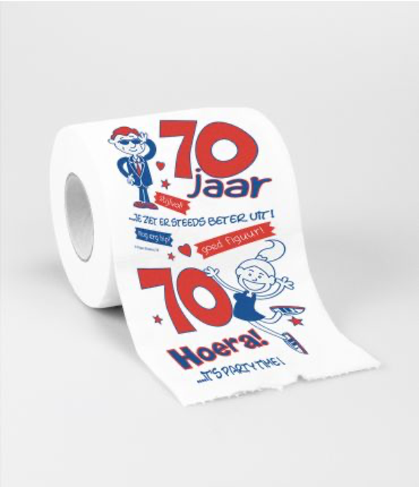 70 Jaar- toiletrol humoristisch