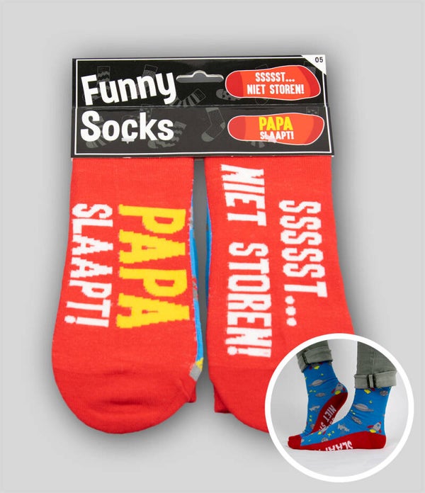 Papa slaapt, pssst... -  funny socks