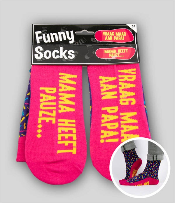 Mama heeft pauze... - funny socks