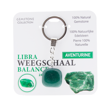 Aventurijn - sleutelhanger sterrenbeeld weegschaal - Gemstone