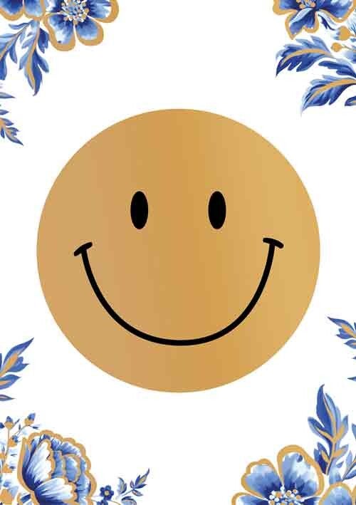 Smiley - wenskaart Azul
