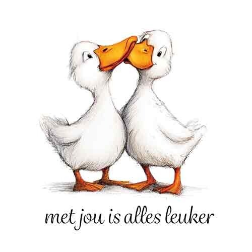 Met jou is alles leuker - keramische tegel Valentijn