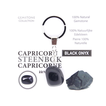 Onyx - sleutelhanger sterrenbeeld steenbok - Gemstone