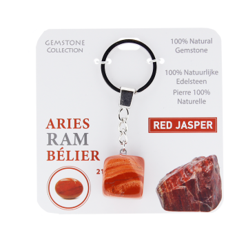 Rode jaspis - sleutelhanger sterrenbeeld ram - Gemstone