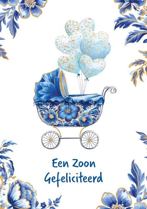 Een zoon - wenskaart Azul