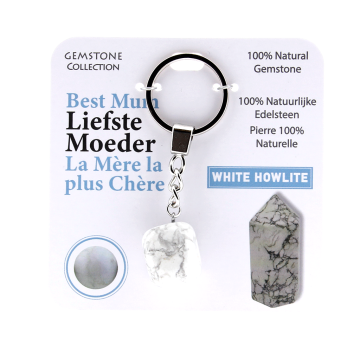 White howliet  - sleutelhanger liefste moeder - Gemstone