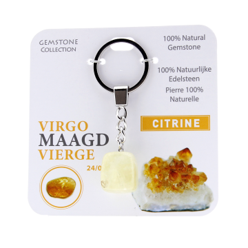 Citrien - sleutelhanger sterrenbeeld maagd - Gemstone