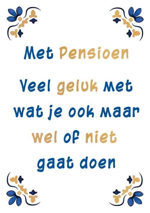 Pensioen - wenskaart Azul