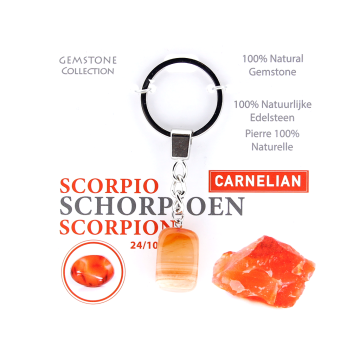 Carneool - sleutelhanger sterrenbeeld schorpioen - Gemstone
