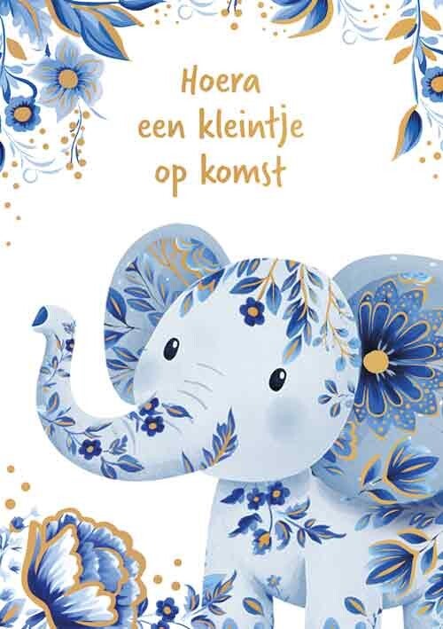 Een kleintje op komst - wenskaart Azul