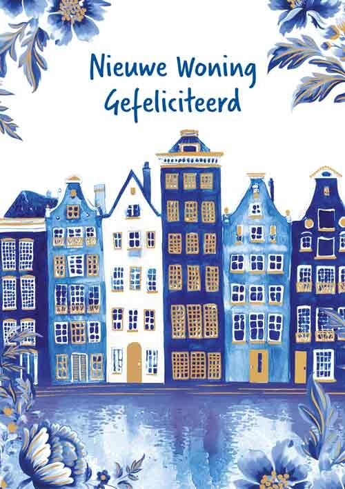 Nieuwe woning - wenskaart Azul