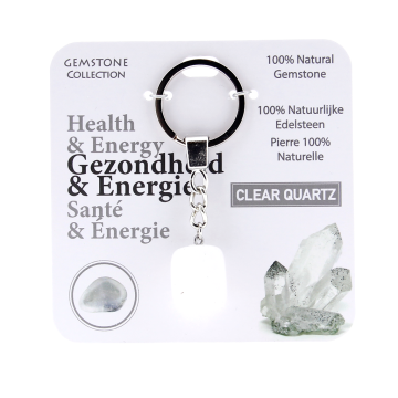 Bergkristal - sleutelhanger gezondheid & energie - Gemstone