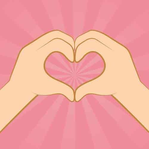 Handen hart - keramische tegel Valentijn