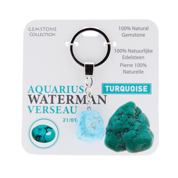 Turkoois - sleutelhanger sterrenbeeld waterman - Gemstone