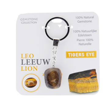 Tijgeroog - sleutelhanger sterrenbeeld leeuw - Gemstone