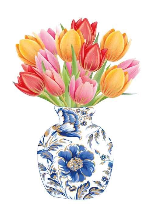 Tulpen - wenskaart Azul