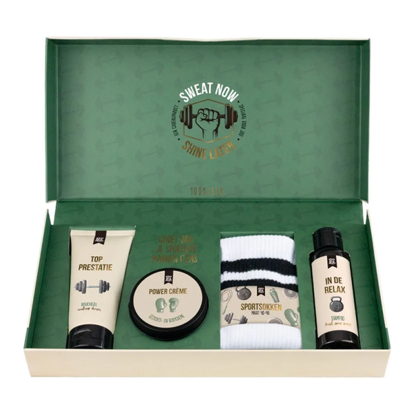 Sweat now Shine later - cadeaupakket man  - 100% LEUK