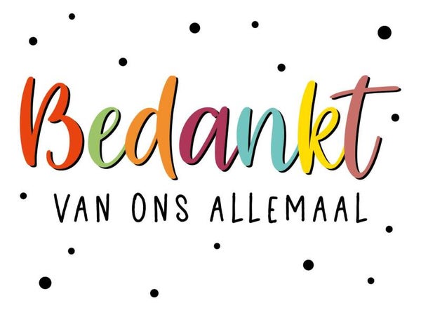 Bedankt van ons allemaal - wenskaart