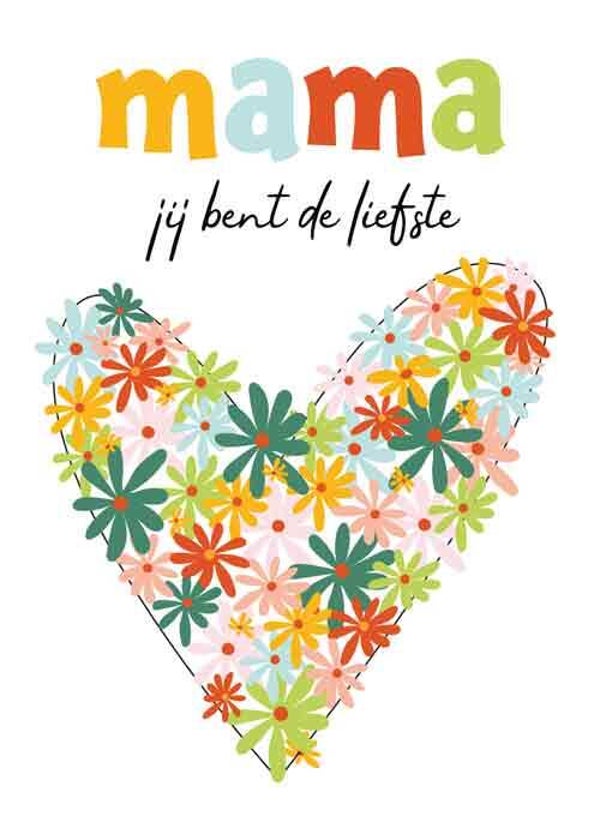 Mama de liefste - wenskaart moederdag moederdag