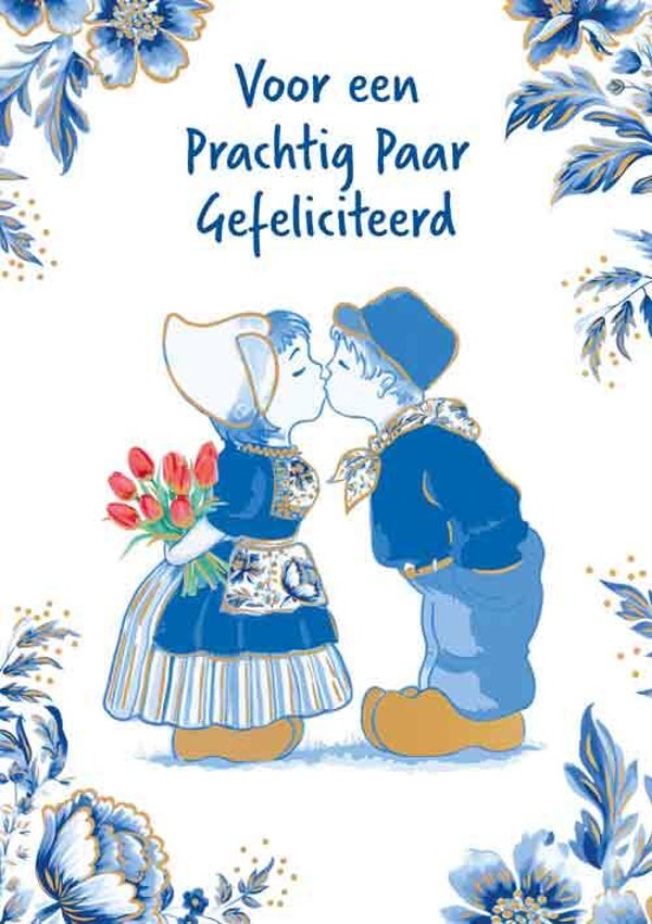 Voor een prachtig paar - wenskaart Azul