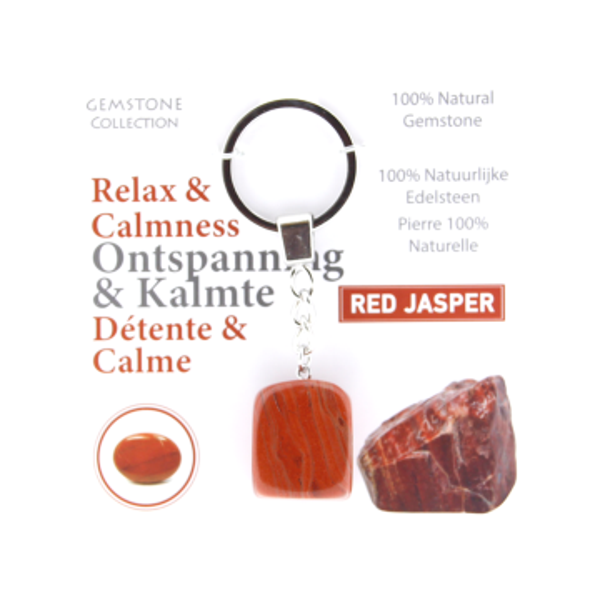 Rode jaspis - sleutelhanger ontspanning & kalmte - Gemstone