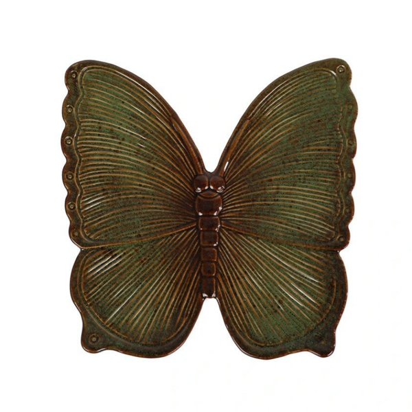 Sculptuur Butterfly groen - vlinder aardewerk