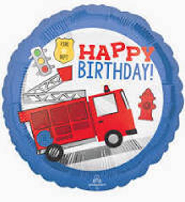 Happy birthday brandweer - folieballon