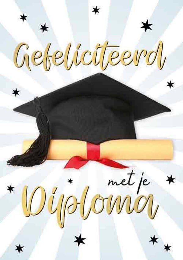 Gefeliciteerd met je diploma - wenskaart geslaagd