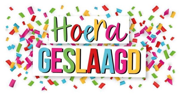 Hoera geslaagd - wenskaart geslaagd