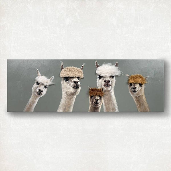 Alpaca Family - schilderij
