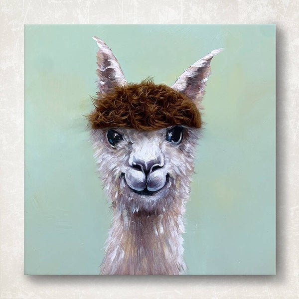 Happy Alpaca - schilderij