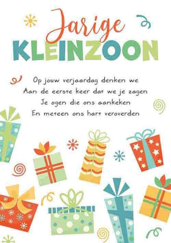 Jarige kleinzoon - wenskaart Intense