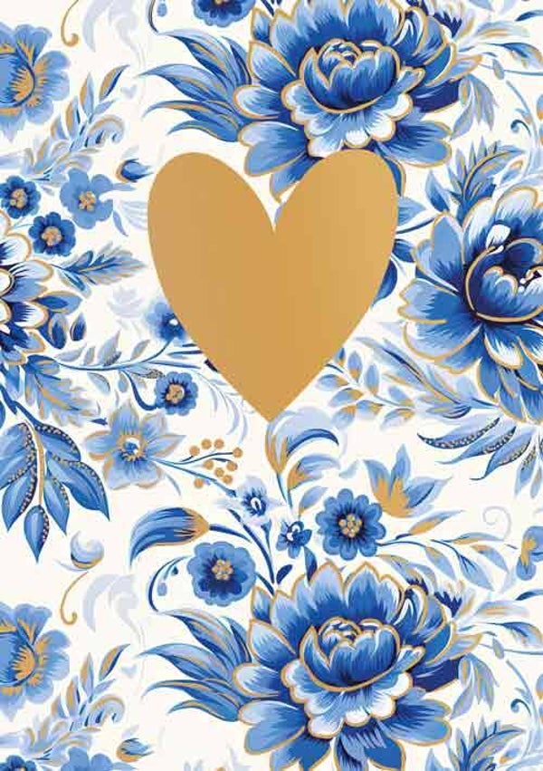 Hart - wenskaart Azul