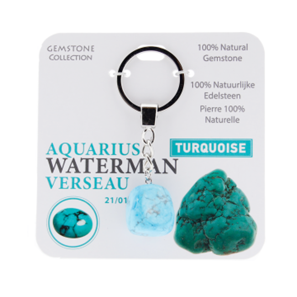 Turkoois - sleutelhanger sterrenbeeld waterman - Gemstone