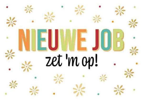 Nieuwe job - wenskaart Daisy