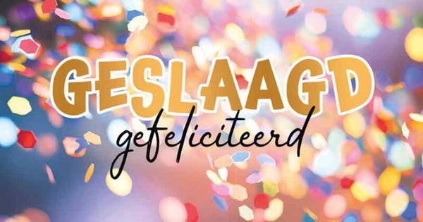 Geslaagd gefeliciteerd - wenskaart geslaagd