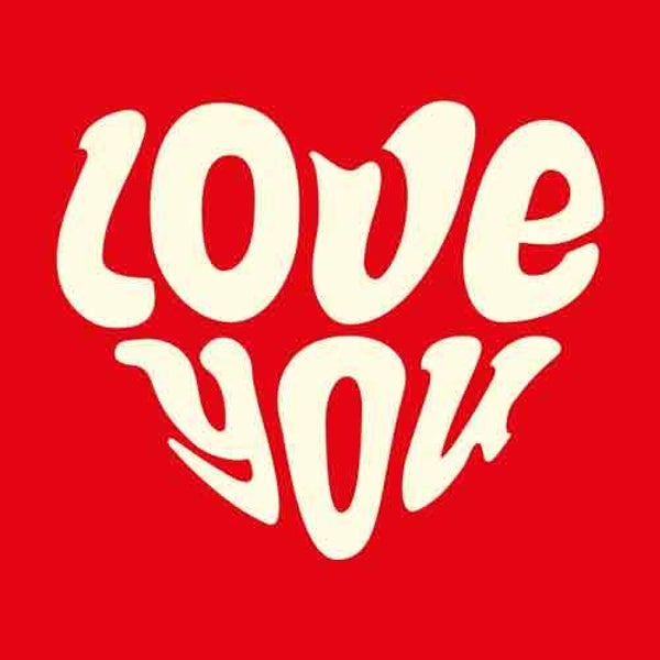 Love you - keramische tegel Valentijn