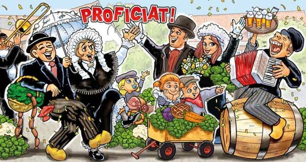 Boeren bruidspaar - wenskaart Carnaval